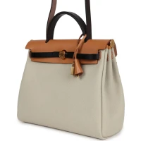 Hermes Herbag Zip 31 PM Ebene/Black/Naturel Sable Hunter & Beton Toile Militaire Gold Hardware Hermes Herbag Zip 31 PM Ebene/Black/Naturel Sable Hunter & Beton Toile Militaire Gold Hardware