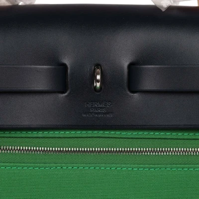 Hermes Herbag Zip PM 31 Bambou Toile H/Bleu Indigo Vache Hunter Palladium Hardware Hermes Herbag Zip PM 31 Bambou Toile H/Bleu Indigo Vache Hunter Palladium Hardware