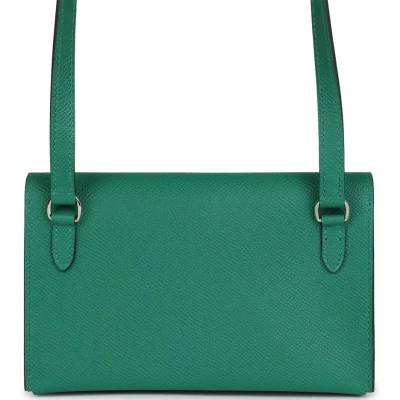 Hermes Hermesnap Wallet Vert Vertigo Epsom Palladium and Lacquered Hardware Hermes Hermesnap Wallet Vert Vertigo Epsom Palladium and Lacquered Hardware