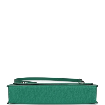 Hermes Hermesnap Wallet Vert Vertigo Epsom Palladium and Lacquered Hardware Hermes Hermesnap Wallet Vert Vertigo Epsom Palladium and Lacquered Hardware