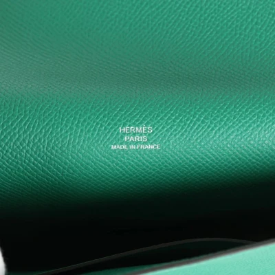 Hermes Hermesnap Wallet Vert Vertigo Epsom Palladium and Lacquered Hardware Hermes Hermesnap Wallet Vert Vertigo Epsom Palladium and Lacquered Hardware