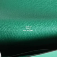 Hermes Hermesnap Wallet Vert Vertigo Epsom Palladium and Lacquered Hardware Hermes Hermesnap Wallet Vert Vertigo Epsom Palladium and Lacquered Hardware