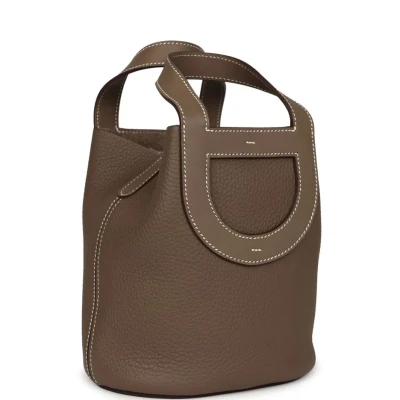 Hermes In-The-Loop 18 Etoupe Clemence and Swift Gold Hardware Hermes In-The-Loop 18 Etoupe Clemence and Swift Gold Hardware