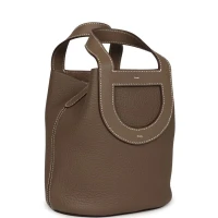 Hermes In-The-Loop 18 Etoupe Clemence and Swift Gold Hardware Hermes In-The-Loop 18 Etoupe Clemence and Swift Gold Hardware