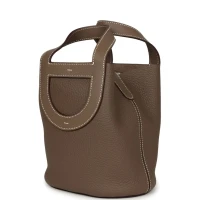 Hermes In-The-Loop 18 Etoupe Clemence and Swift Gold Hardware Hermes In-The-Loop 18 Etoupe Clemence and Swift Gold Hardware