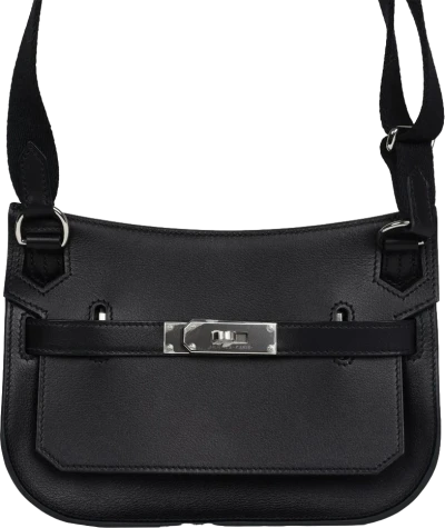 Hermes Jypsiere Mini Black Evercolor Palladium Hardware Hermes Jypsiere Mini Black Evercolor Palladium Hardware