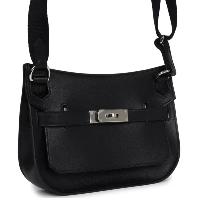 Hermes Jypsiere Mini Black Evercolor Palladium Hardware Hermes Jypsiere Mini Black Evercolor Palladium Hardware