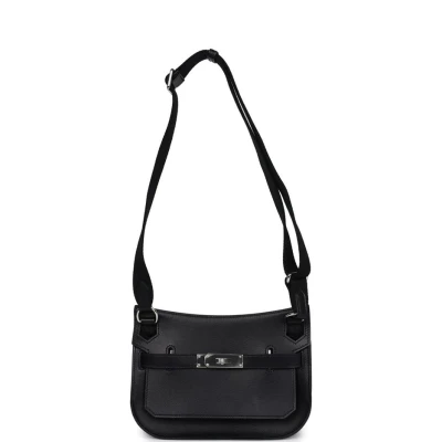 Hermes Jypsiere Mini Black Evercolor Palladium Hardware Hermes Jypsiere Mini Black Evercolor Palladium Hardware