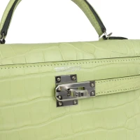 Hermes Kelly 20 Sellier Jaune Bourgeon Matte Alligator Palladium Hardware