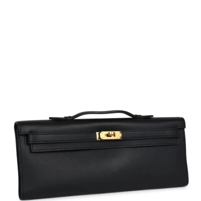 Hermes Kelly Cut Black Swift Gold Hardware Hermes Kelly Cut Black Swift Gold Hardware