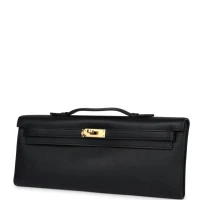 Hermes Kelly Cut Black Swift Gold Hardware Hermes Kelly Cut Black Swift Gold Hardware