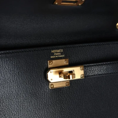 Hermes Kelly Elan Black Chevre Chamkila Gold Hardware Hermes Kelly Elan Black Chevre Chamkila Gold Hardware