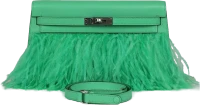 Hermes Kelly Elan Foile Vert Comics Chevre and Ostrich Feather Palladium Hardware Hermes Kelly Elan Foile Vert Comics Chevre and Ostrich Feather Palladium Hardware