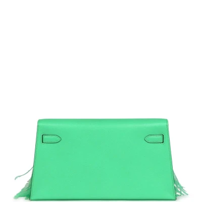 Hermes Kelly Elan Foile Vert Comics Chevre and Ostrich Feather Palladium Hardware Hermes Kelly Elan Foile Vert Comics Chevre and Ostrich Feather Palladium Hardware