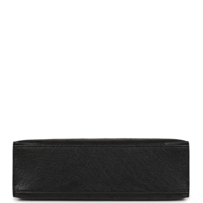 Hermes Kelly Pochette Black Ostrich Gold Hardware Hermes Kelly Pochette Black Ostrich Gold Hardware