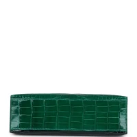 Hermes Kelly Pochette Emerald and Vert Rousseau Shiny Alligator Palladium Hardware Hermes Kelly Pochette Emerald and Vert Rousseau Shiny Alligator Palladium Hardware
