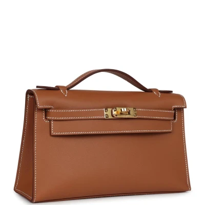 Hermes Kelly Pochette Gold Swift Gold Hardware Hermes Kelly Pochette Gold Swift Gold Hardware