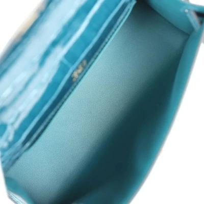 Hermes Kelly Pochette Vert Bosphore Shiny Alligator Gold Hardware Hermes Kelly Pochette Vert Bosphore Shiny Alligator Gold Hardware