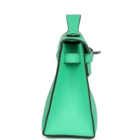 Hermes Kelly Pochette Vert Comics Swift Palladium Hardware Hermes Kelly Pochette Vert Comics Swift Palladium Hardware