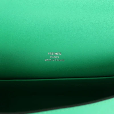 Hermes Kelly Pochette Vert Comics Swift Palladium Hardware Hermes Kelly Pochette Vert Comics Swift Palladium Hardware