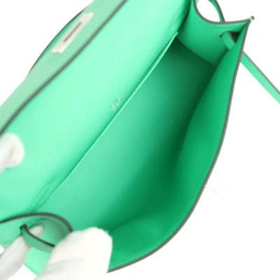 Hermes Kelly Pochette Vert Comics Swift Palladium Hardware Hermes Kelly Pochette Vert Comics Swift Palladium Hardware