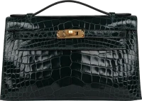 Hermes Kelly Pochette Vert Cypress Shiny Alligator Gold Hardware Hermes Kelly Pochette Vert Cypress Shiny Alligator Gold Hardware