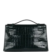 Hermes Kelly Pochette Vert Cypress Shiny Alligator Gold Hardware Hermes Kelly Pochette Vert Cypress Shiny Alligator Gold Hardware