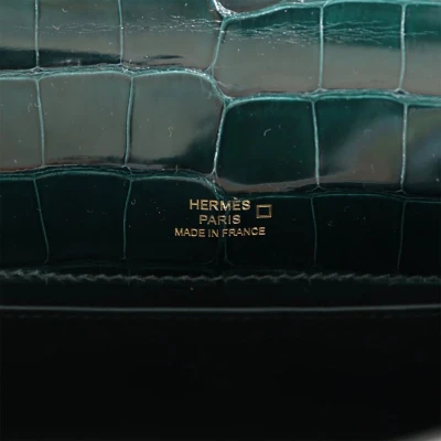 Hermes Kelly Pochette Vert Cypress Shiny Alligator Gold Hardware Hermes Kelly Pochette Vert Cypress Shiny Alligator Gold Hardware