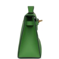 Hermes Kelly Pochette Vert Yucca Swift Gold Hardware