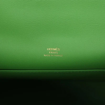 Hermes Kelly Pochette Vert Yucca Swift Gold Hardware