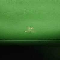 Hermes Kelly Pochette Vert Yucca Swift Gold Hardware