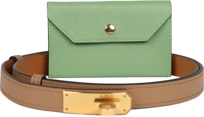 Hermes Kelly Pocket Belt 18 Vert Criquet/Chai/Bleu Frida Epsom Gold Hardware Hermes Kelly Pocket Belt 18 Vert Criquet/Chai/Bleu Frida Epsom Gold Hardware