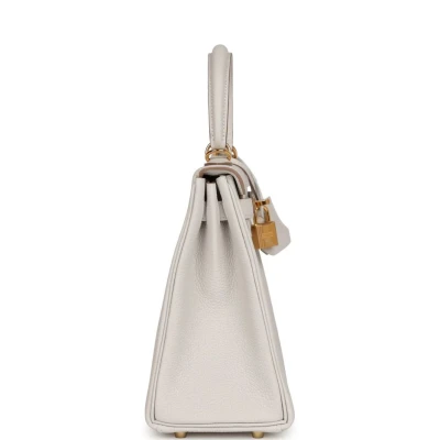 Hermes Kelly Retourne 25 Gris Pale Togo Gold Hardware Hermes Kelly Retourne 25 Gris Pale Togo Gold Hardware