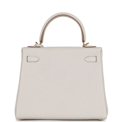 Hermes Kelly Retourne 25 Gris Pale Togo Gold Hardware Hermes Kelly Retourne 25 Gris Pale Togo Gold Hardware