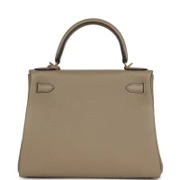 Hermes Kelly Retourne 28 Beige Marfa Clemence Gold Hardware Hermes Kelly Retourne 28 Beige Marfa Clemence Gold Hardware
