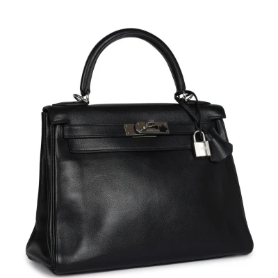 Hermes Kelly Retourne 28 Black Evergrain Palladium Hardware Hermes Kelly Retourne 28 Black Evergrain Palladium Hardware