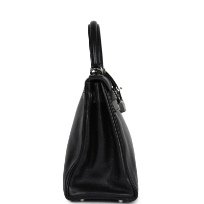 Hermes Kelly Retourne 28 Black Evergrain Palladium Hardware Hermes Kelly Retourne 28 Black Evergrain Palladium Hardware