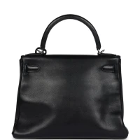 Hermes Kelly Retourne 28 Black Evergrain Palladium Hardware Hermes Kelly Retourne 28 Black Evergrain Palladium Hardware