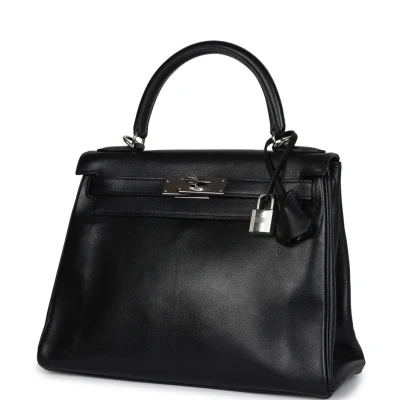 Hermes Kelly Retourne 28 Black Evergrain Palladium Hardware Hermes Kelly Retourne 28 Black Evergrain Palladium Hardware