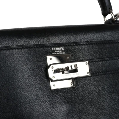 Hermes Kelly Retourne 28 Black Evergrain Palladium Hardware Hermes Kelly Retourne 28 Black Evergrain Palladium Hardware
