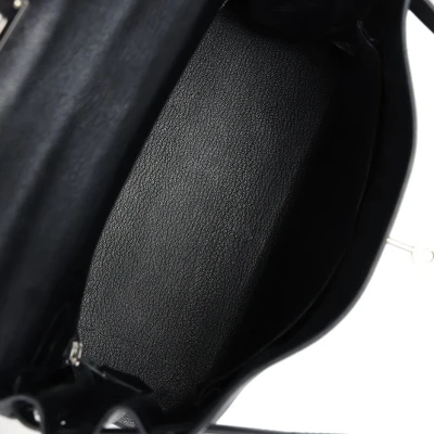 Hermes Kelly Retourne 28 Black Evergrain Palladium Hardware Hermes Kelly Retourne 28 Black Evergrain Palladium Hardware