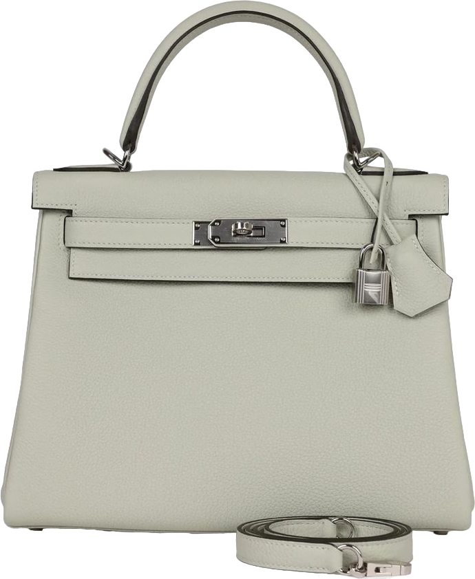 Hermes Kelly Retourne 28 Gris Neve Togo Palladium Hardware