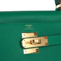 Hermes Kelly Retourne 28 Vert Vertigo Clemence Gold Hardware