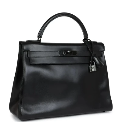Hermes Kelly Retourne 32 SO Black Box Black Hardware Hermes Kelly Retourne 32 SO Black Box Black Hardware