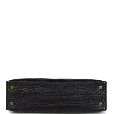 Hermes Kelly Sellier 20 Black Matte Alligator Gold Hardware Hermes Kelly Sellier 20 Black Matte Alligator Gold Hardware