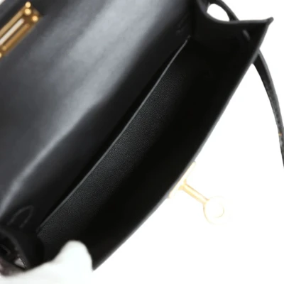 Hermes Kelly Sellier 20 Black Matte Alligator Gold Hardware Hermes Kelly Sellier 20 Black Matte Alligator Gold Hardware