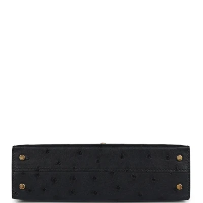 Hermes Kelly Sellier 20 Black Ostrich Gold Hardware Hermes Kelly Sellier 20 Black Ostrich Gold Hardware
