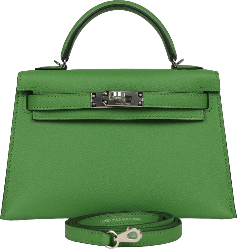 Hermes Kelly Sellier 20 Vert Yucca Epsom Palladium Hardware