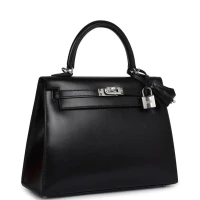 Hermes Kelly Sellier 25 Black Box Palladium Hardware Hermes Kelly Sellier 25 Black Box Palladium Hardware