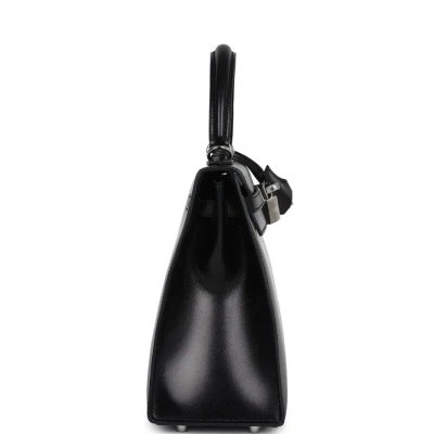 Hermes Kelly Sellier 25 Black Box Palladium Hardware Hermes Kelly Sellier 25 Black Box Palladium Hardware
